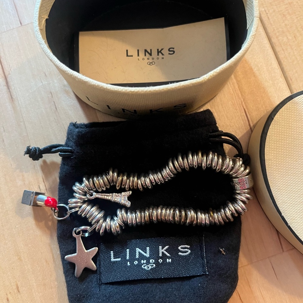 Links of London Silver Sweetie Bracelet with 3 charms